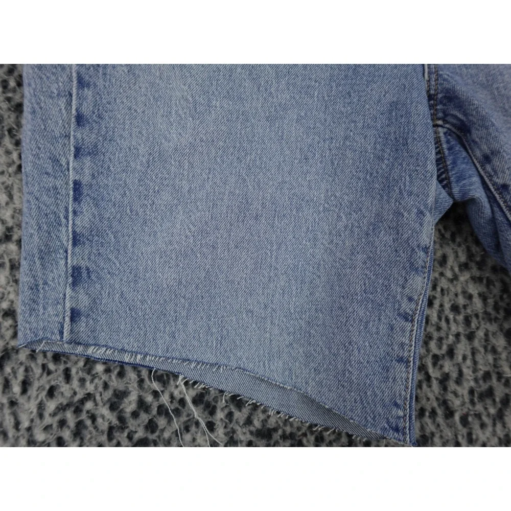 Garage Denim Mom Shorts Womens‎ Size 13 Blue High Rise Raw Hem Light Wash
